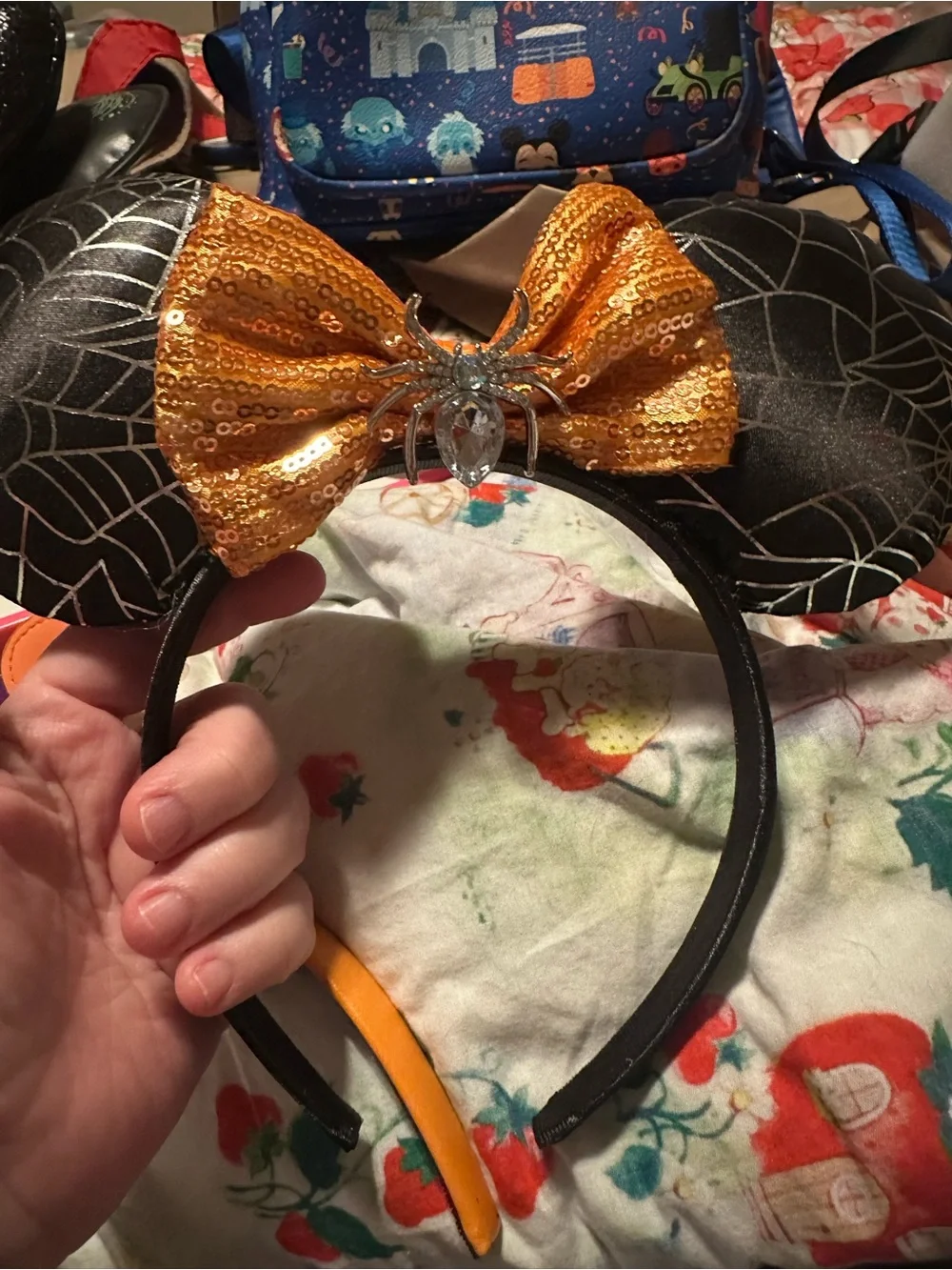 Disney Black Glitter Minnie Unicorn Ears Headband with Gold Horn